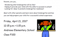 Parent Education Class: Is your Child ready for Kindergarten?